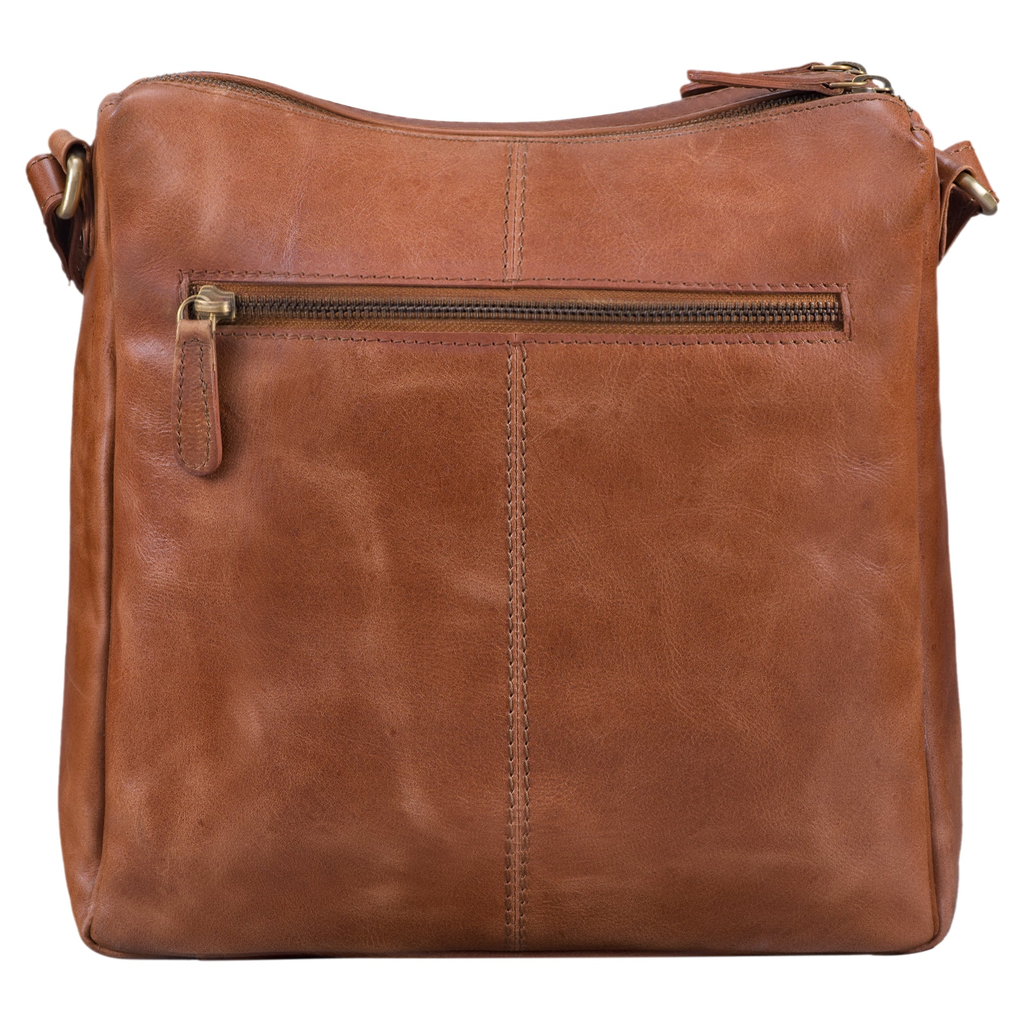 Retro Schultertasche Damen Leder braun