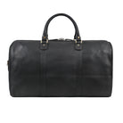 Leder Reisetasche schwarz aus der Rückansicht