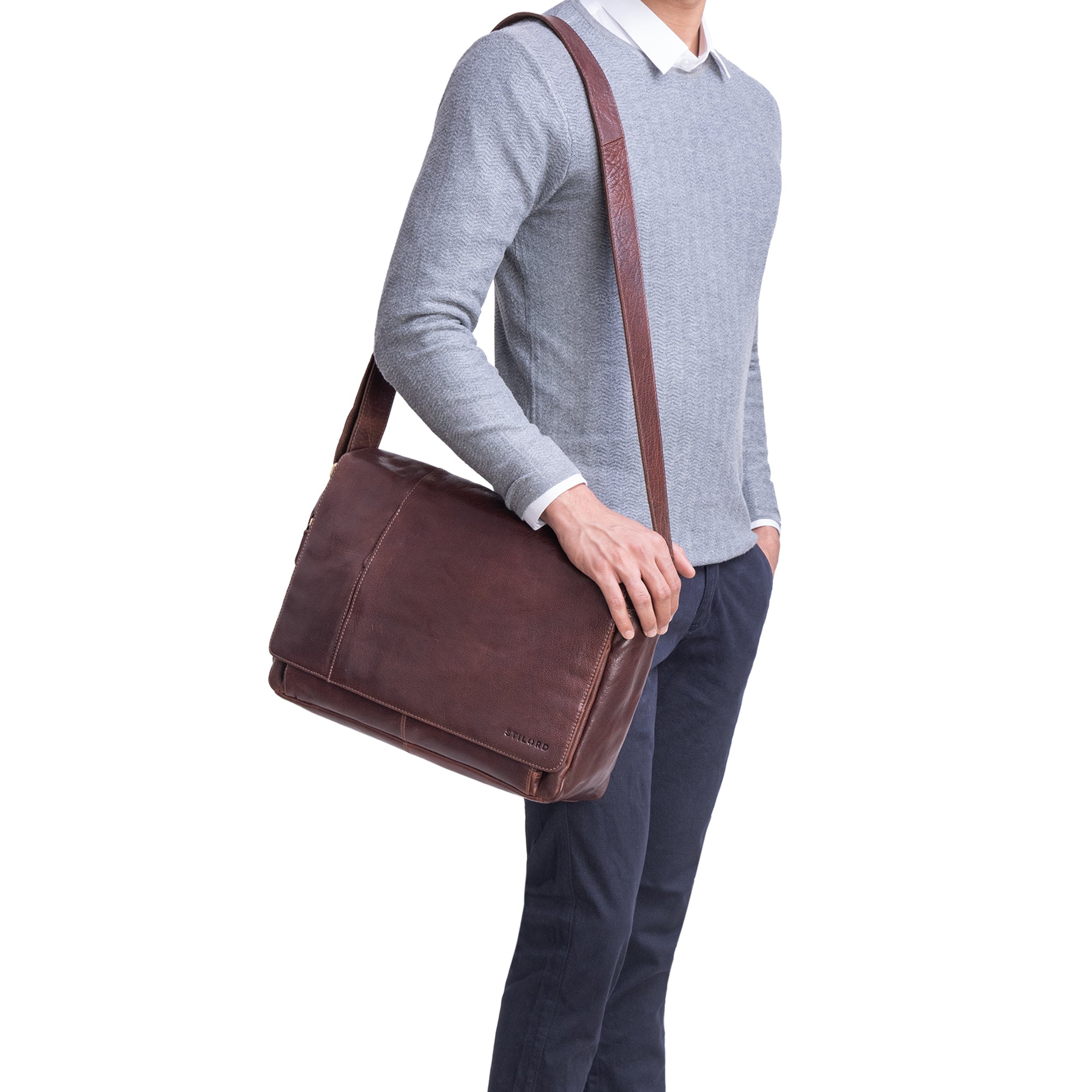 Echtleder Messenger Bag XL