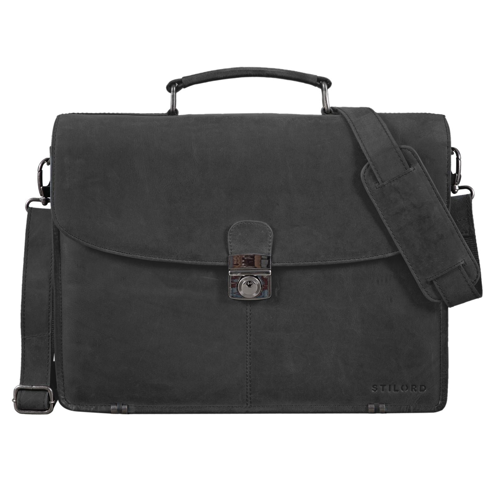 Ledertasche Herren Vintage Leder schwarz