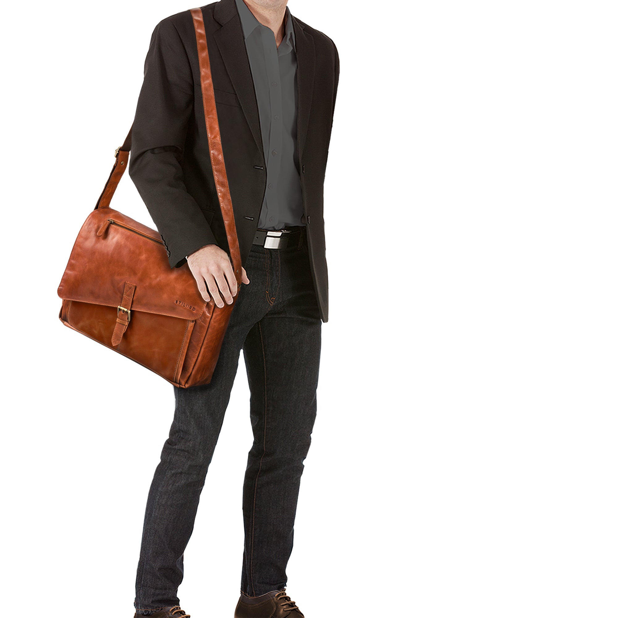 Klasissche Lehrertasche Echtleder braun