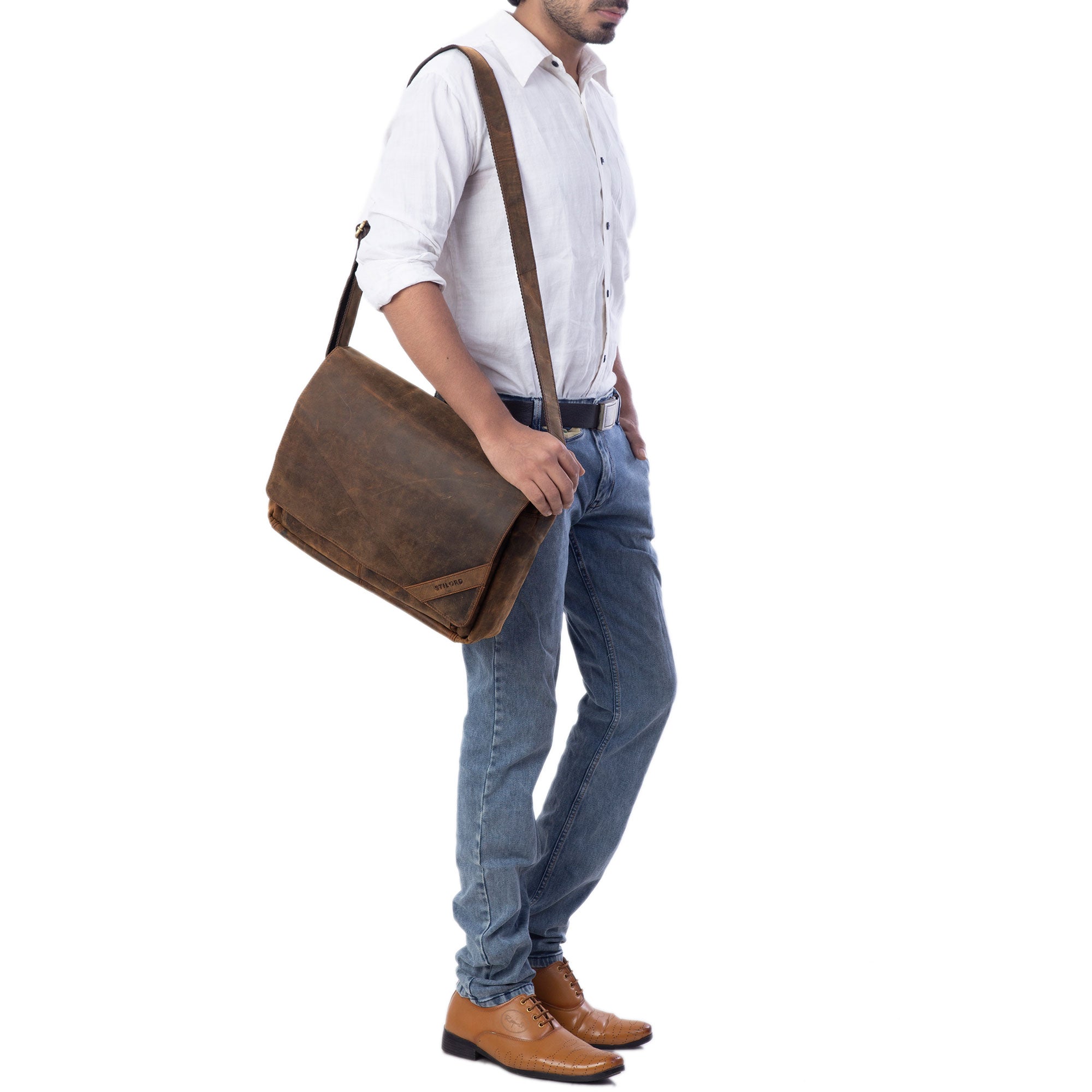 Retro Ledertasche Männer braun