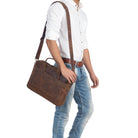 Vintage Ledertasche Groß braun