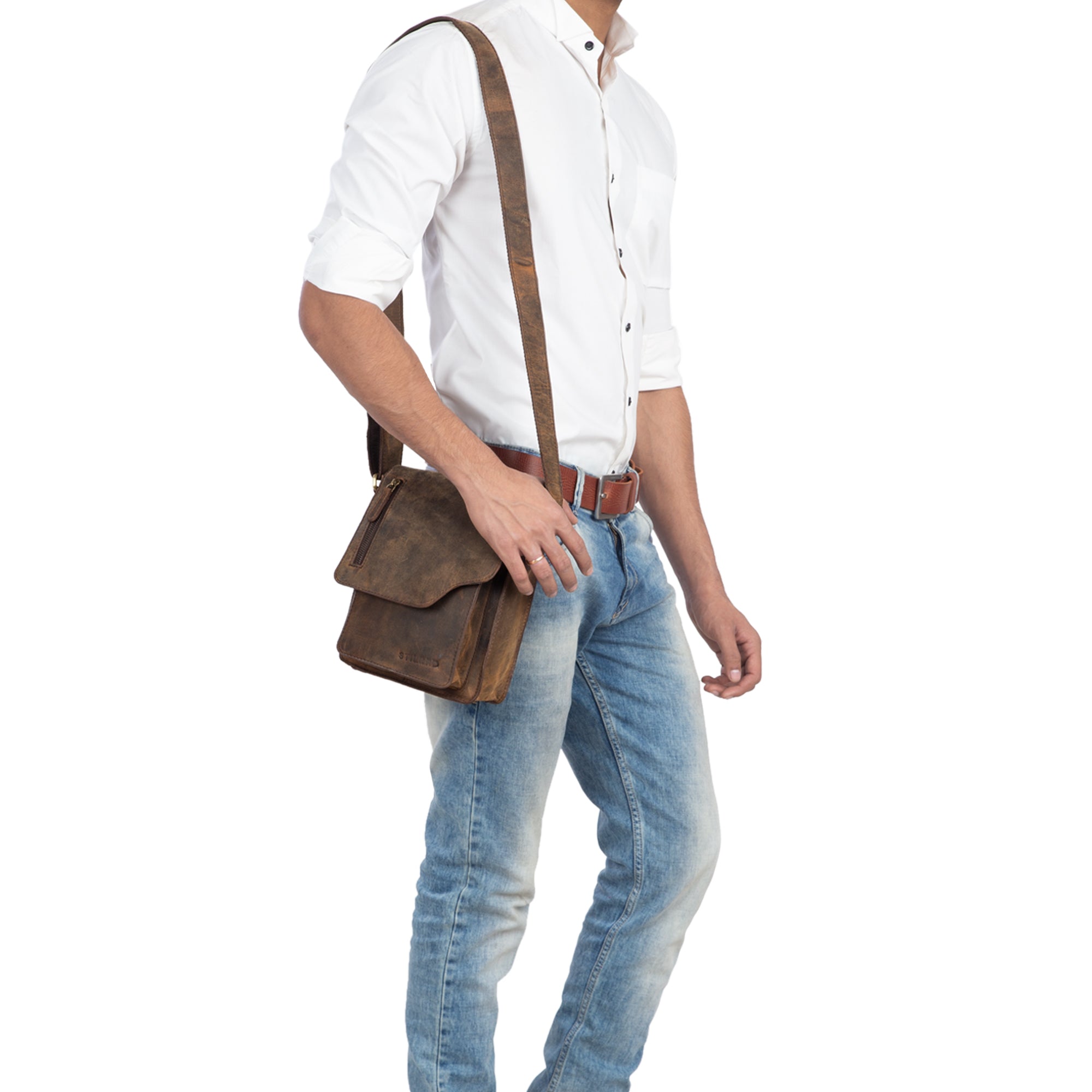 Herren Handtasche Leder Vintage