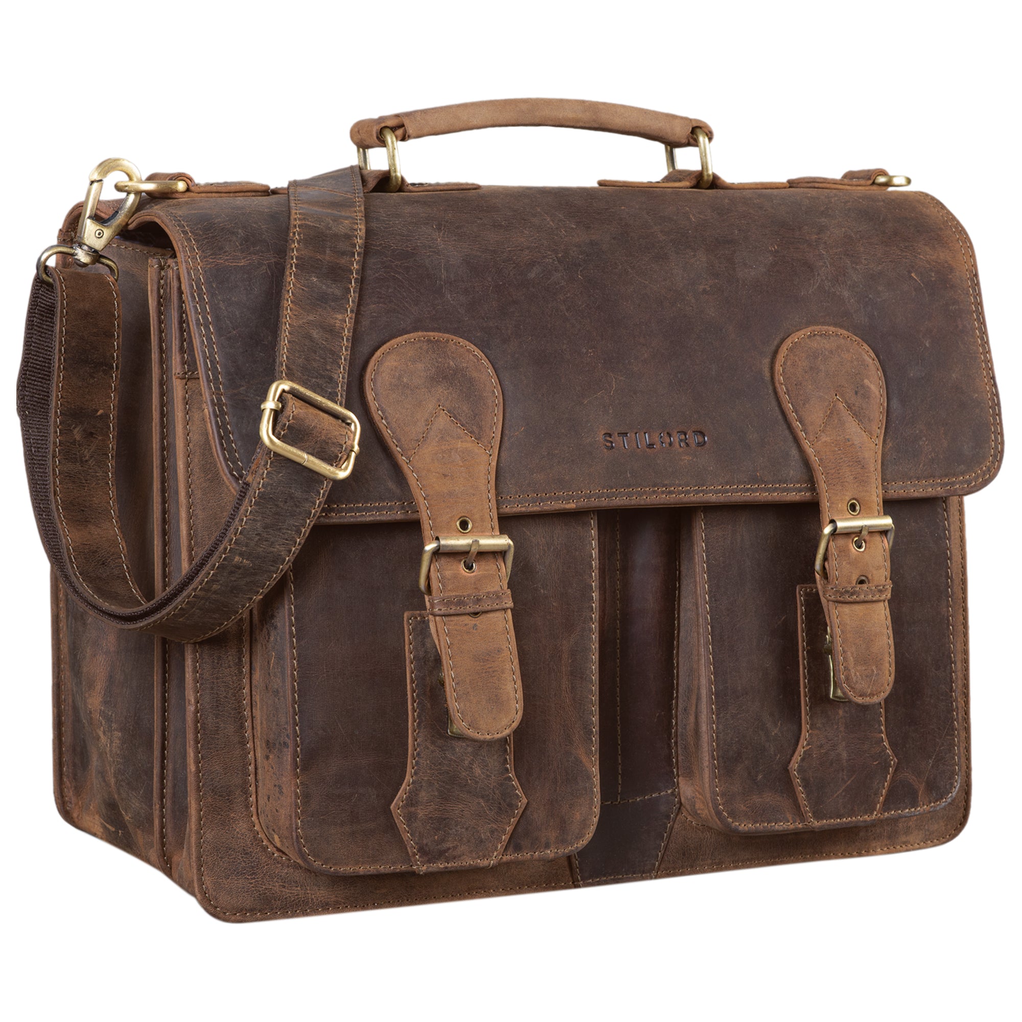 Schulter Laptoptasche Leder braun