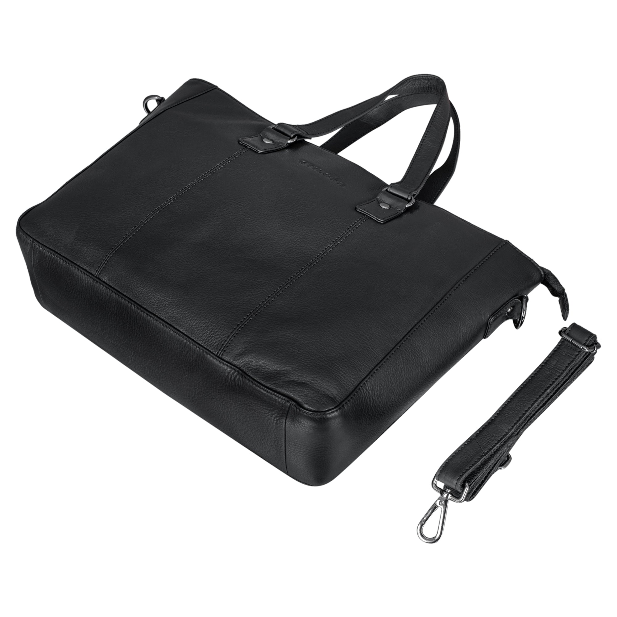 Damen Schultertasche gross Leder schwarz