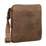 "Carson" Pequena Bolsa Masculina de Couro Vintage Messenger para Ombro