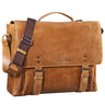 B-WARE "Alfred" Vintage Briefcase Couro engatável de 17 polegadas