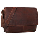 Vintage Umhängetasche Herren Leder Cognac Dunkelbraun