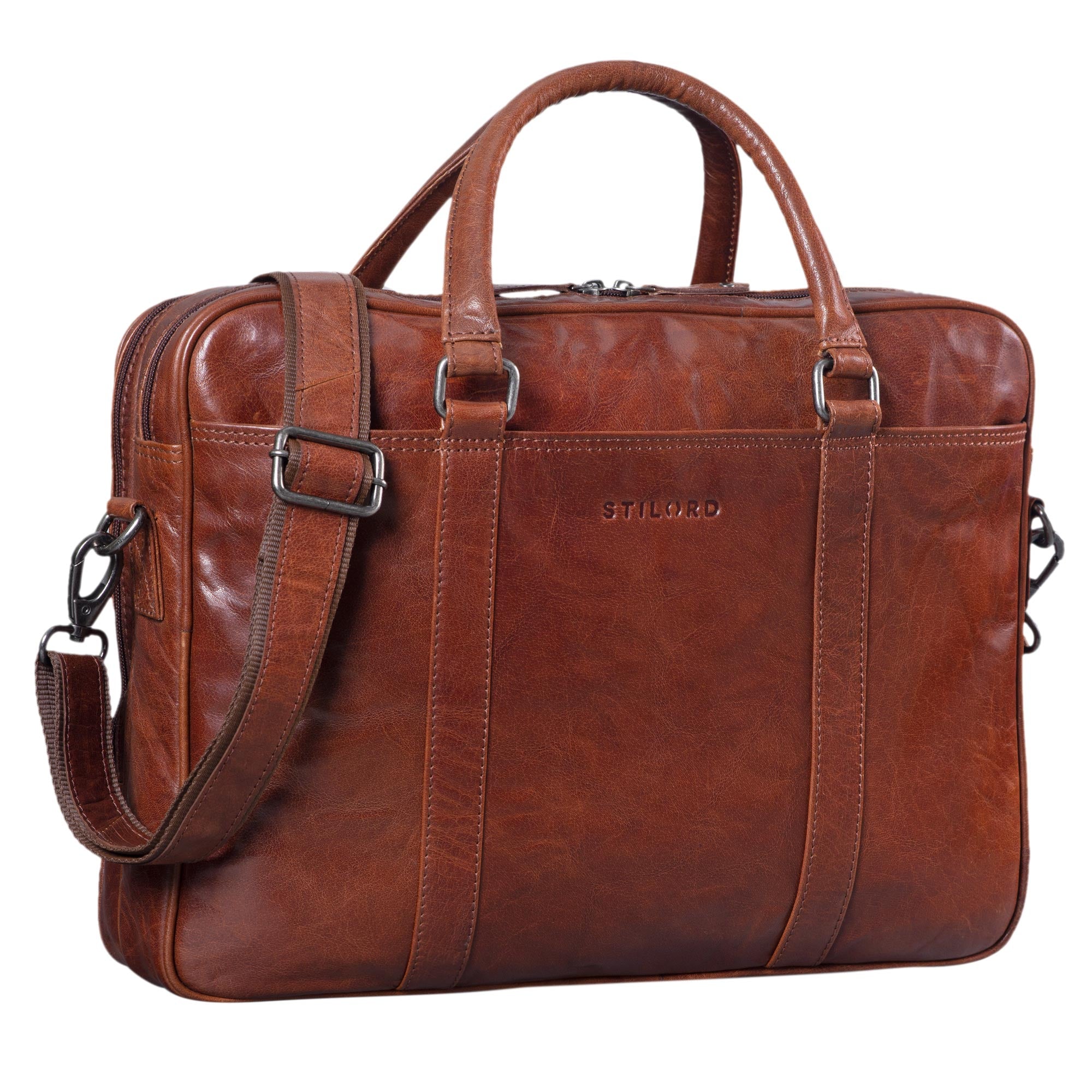Ledertasche 15,6 Zoll Laptoptasche Büro Arbeit braun