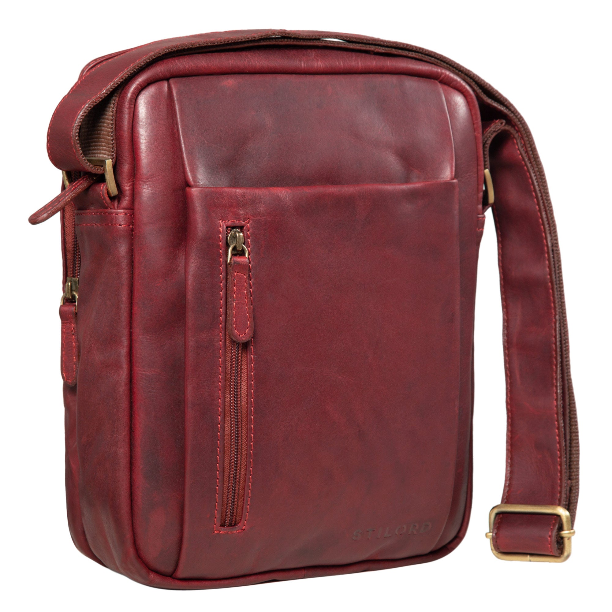 Kleine Pendlertasche Leder rot