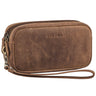 “Tiber” Bolsa De Pulso Masculina De Couro Com Dupla Câmera Moderna