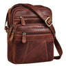 "Omar" Bolsa tiracolo masculina pequena de couro para tablet 8,4”