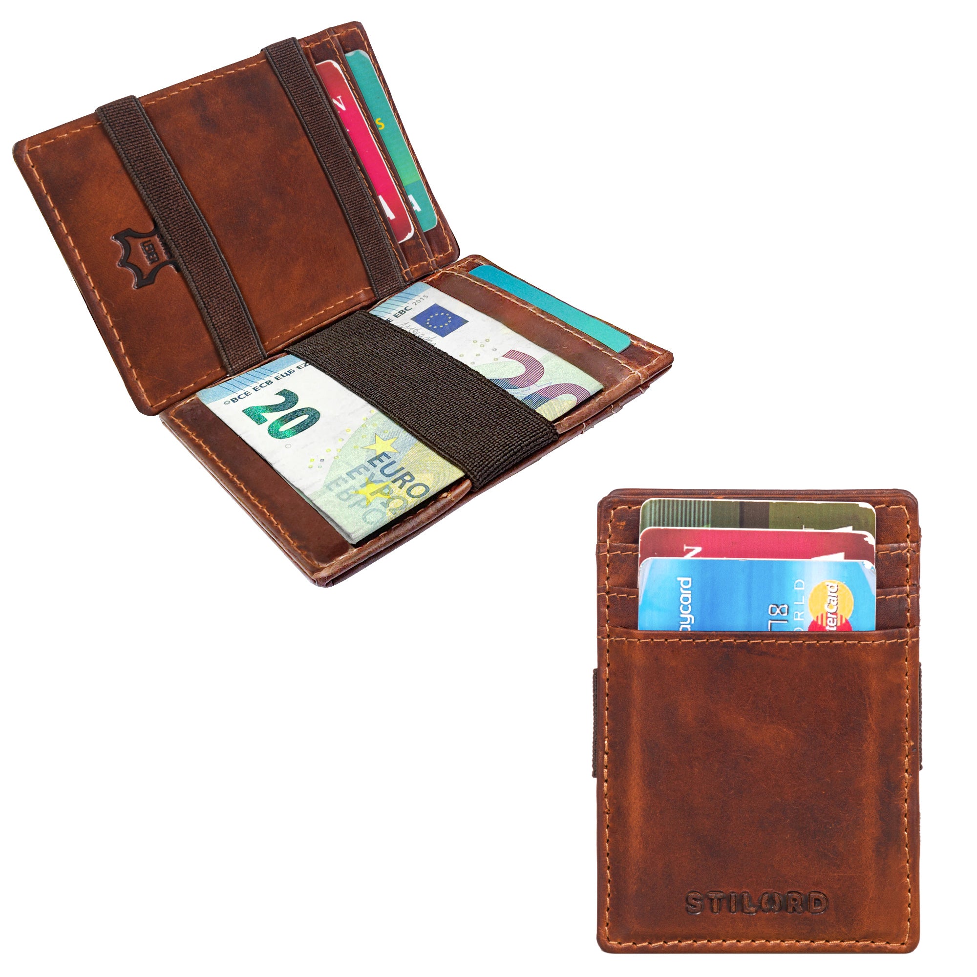 Magic Wallet Leder braun Herren