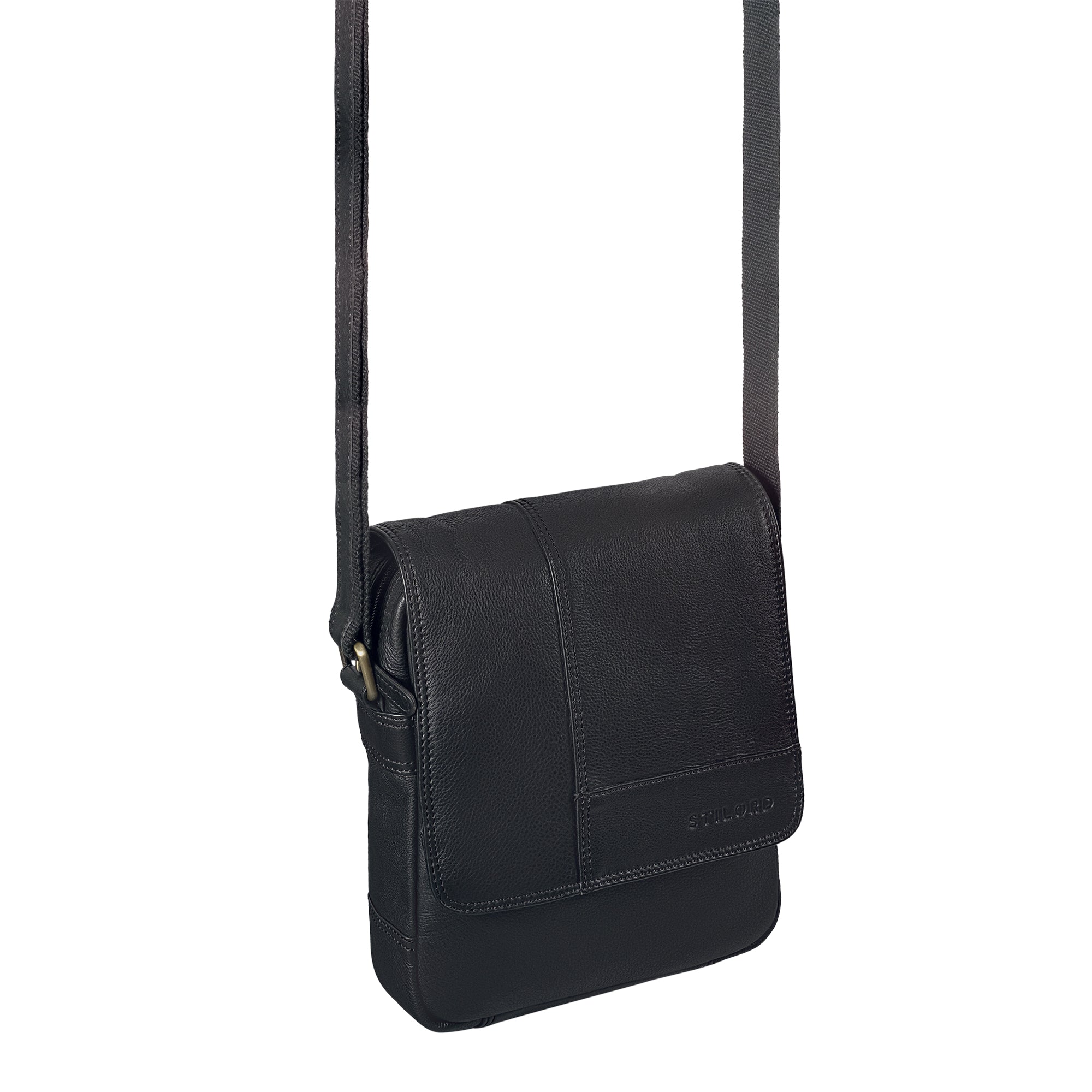 Herren Messenger Bag klein schwarz