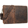 Herren Damen Messenger Bag echtes Leder groß Vintage
