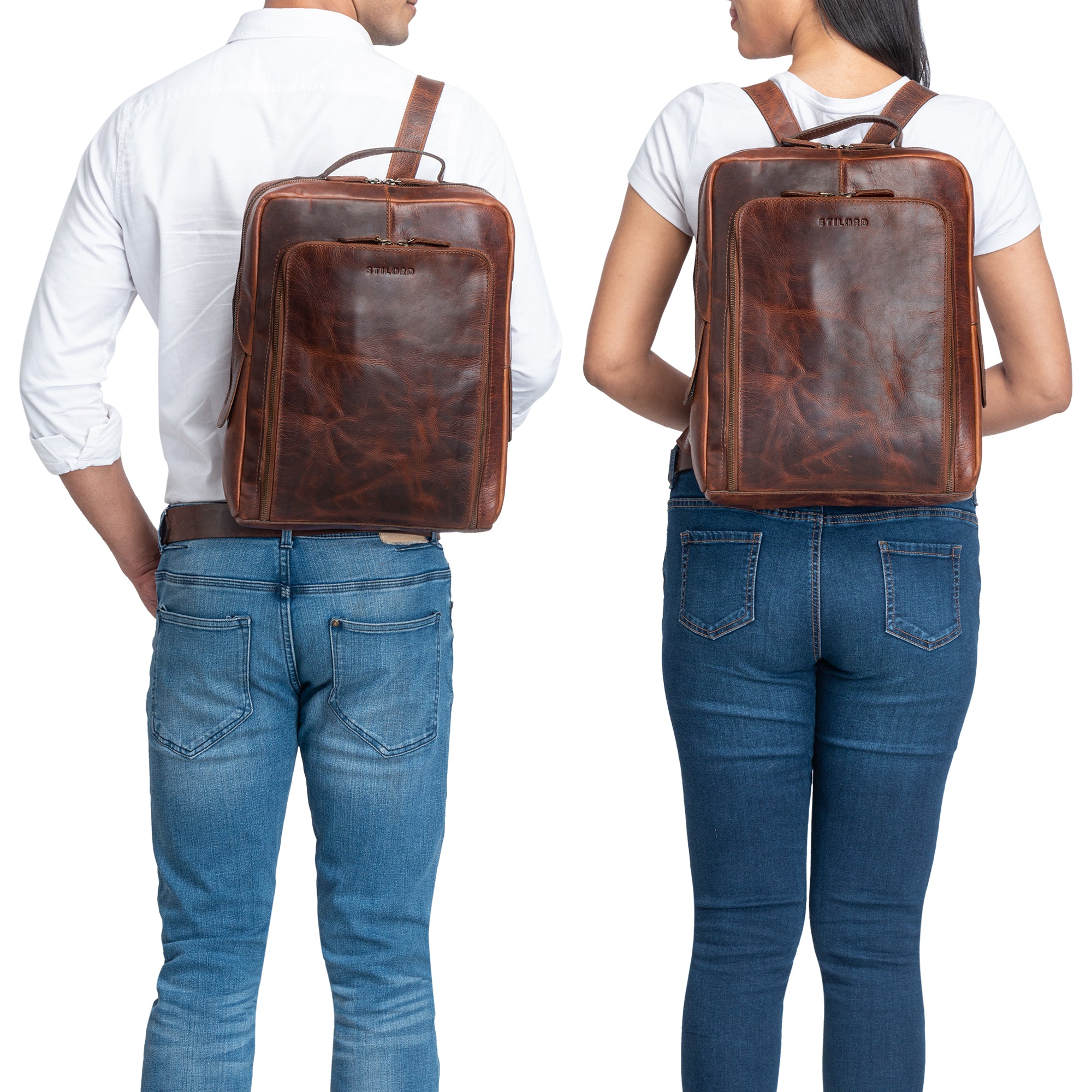 Damen Herren Businessrucksack Leder
