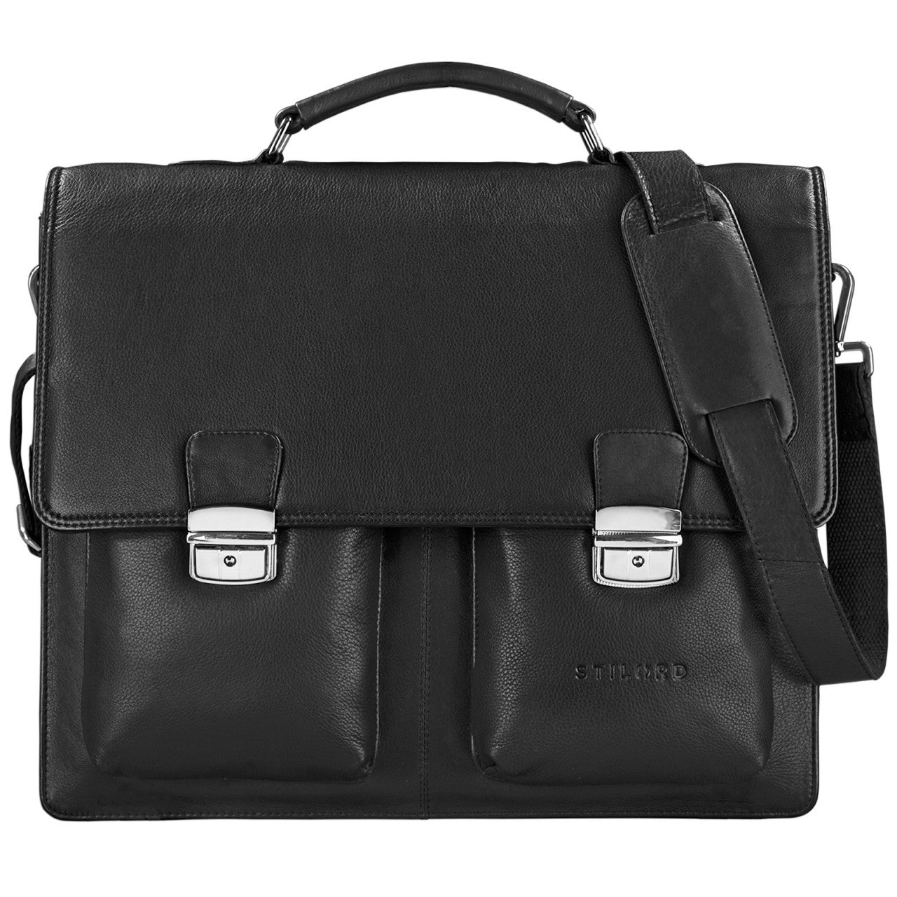 Ledertasche groß schwarz