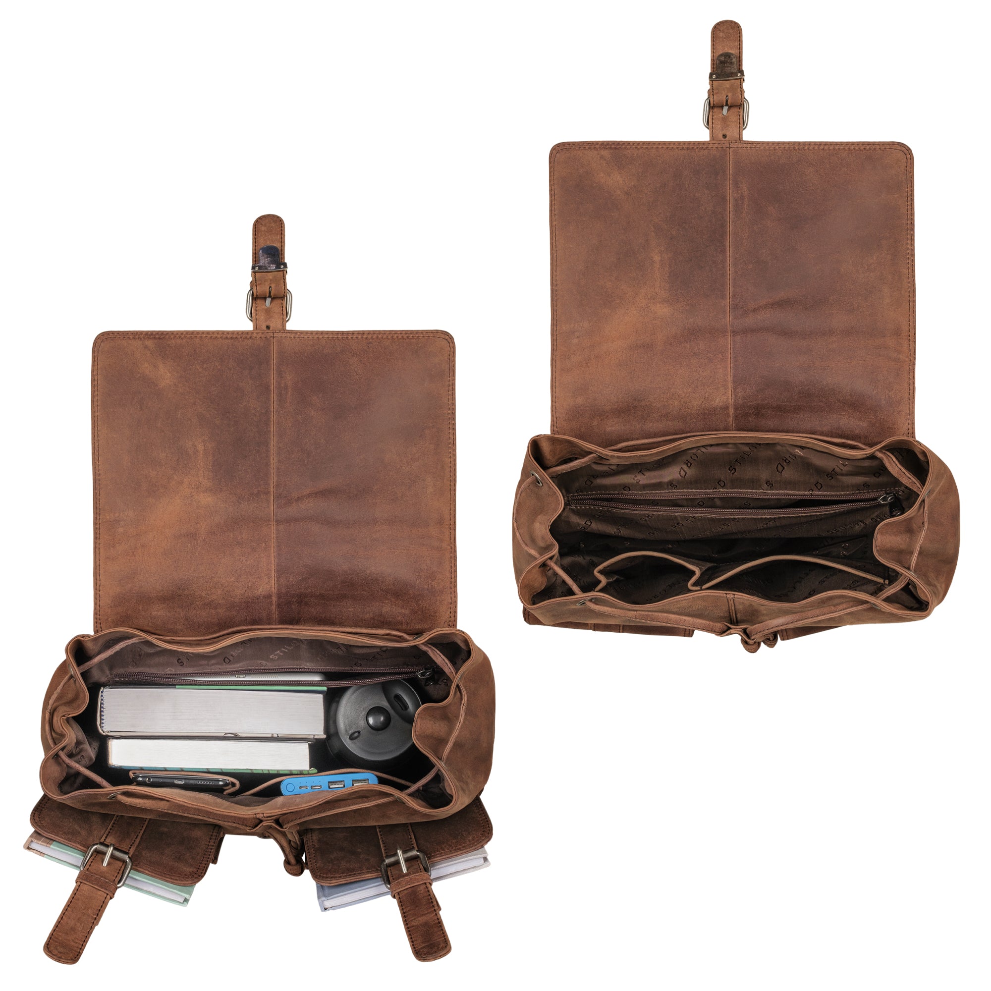 Retro Leder Backpack für die Uni