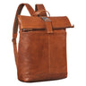 "Hudson" Mochila Vintage Rolltop Couro com Compartimento Laptop 13,3"