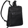 Vintage Rucksack Damen Leder Klein schwarz