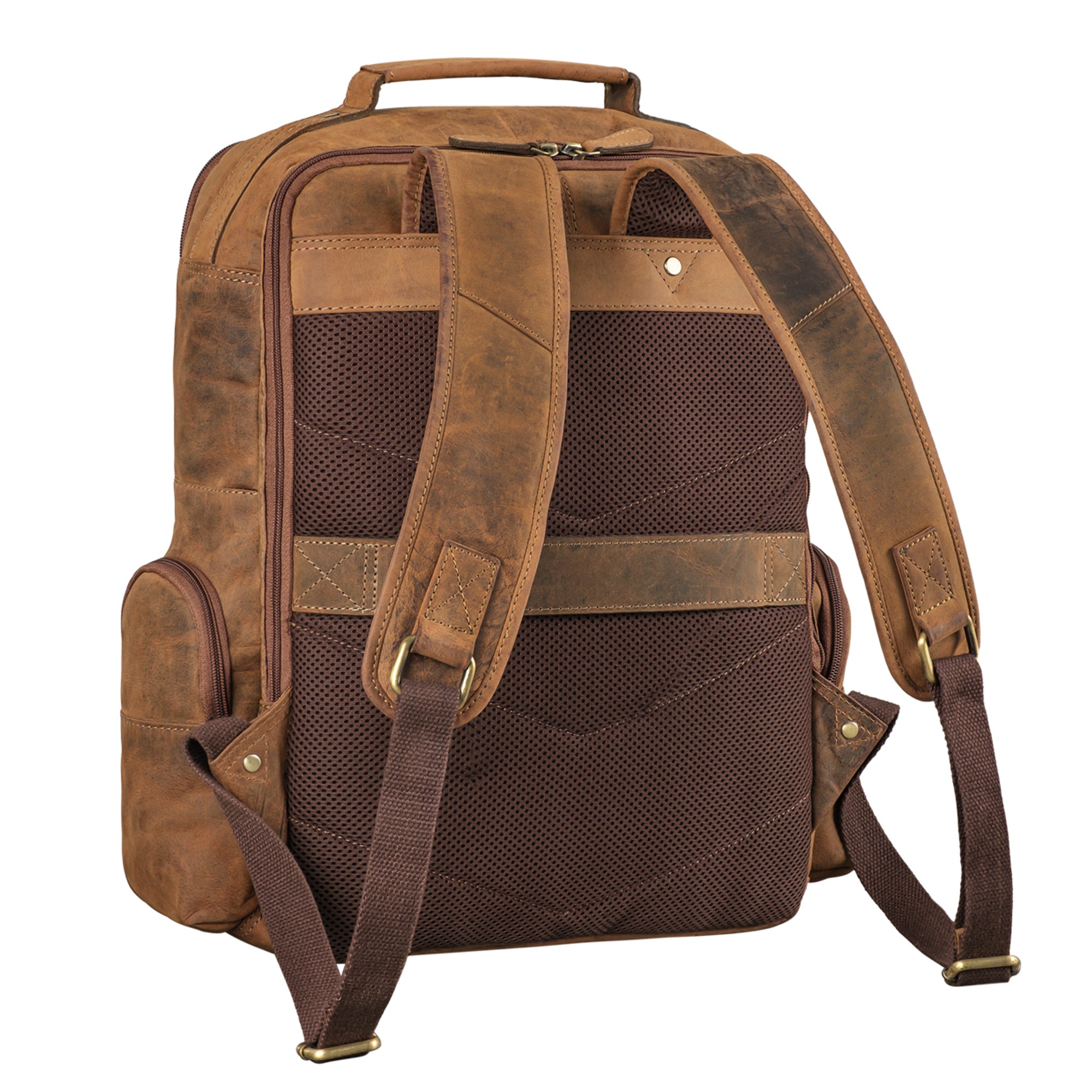 Atmungsaktiver Rucksack Leder braun