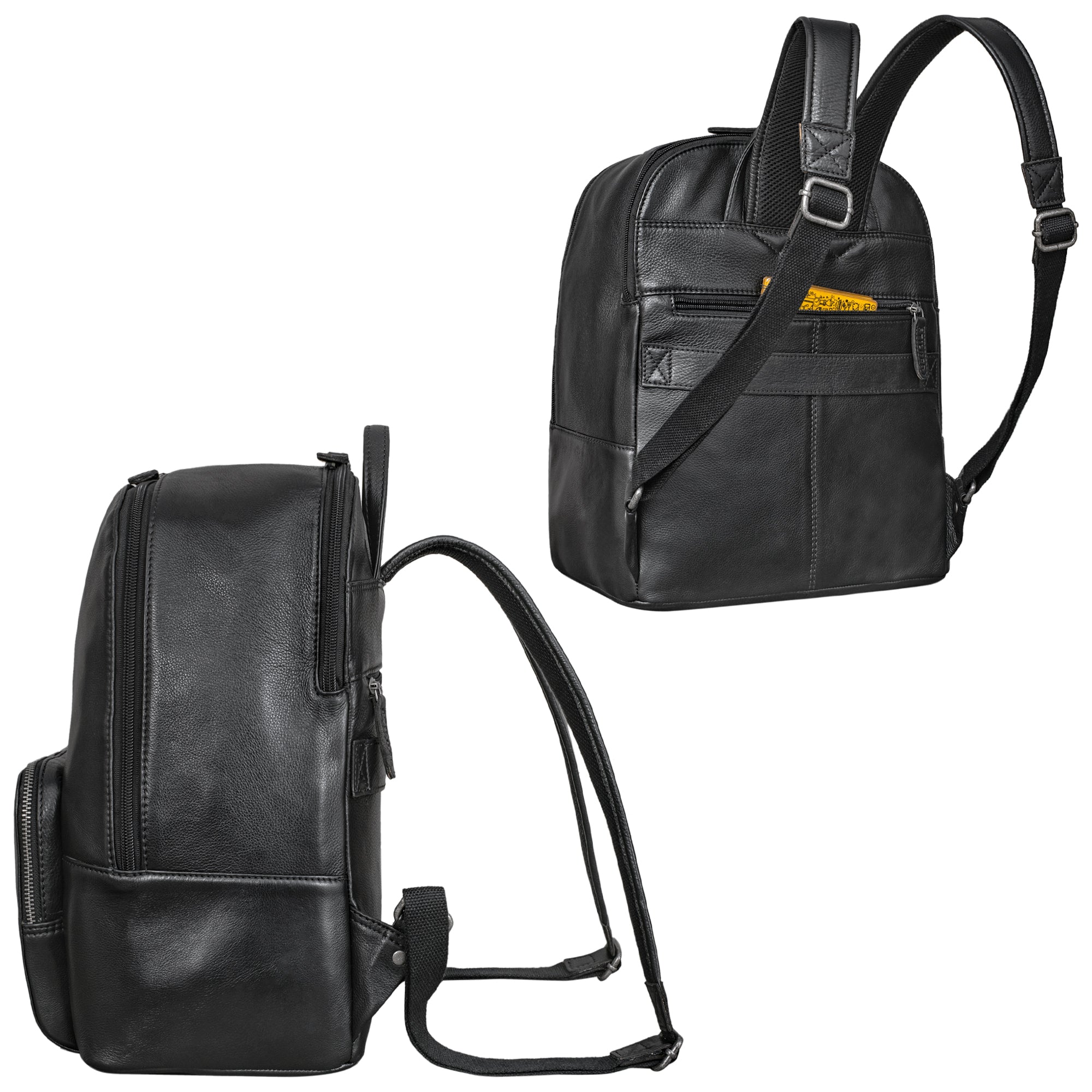 Daypack schulter tasche leder schwarz