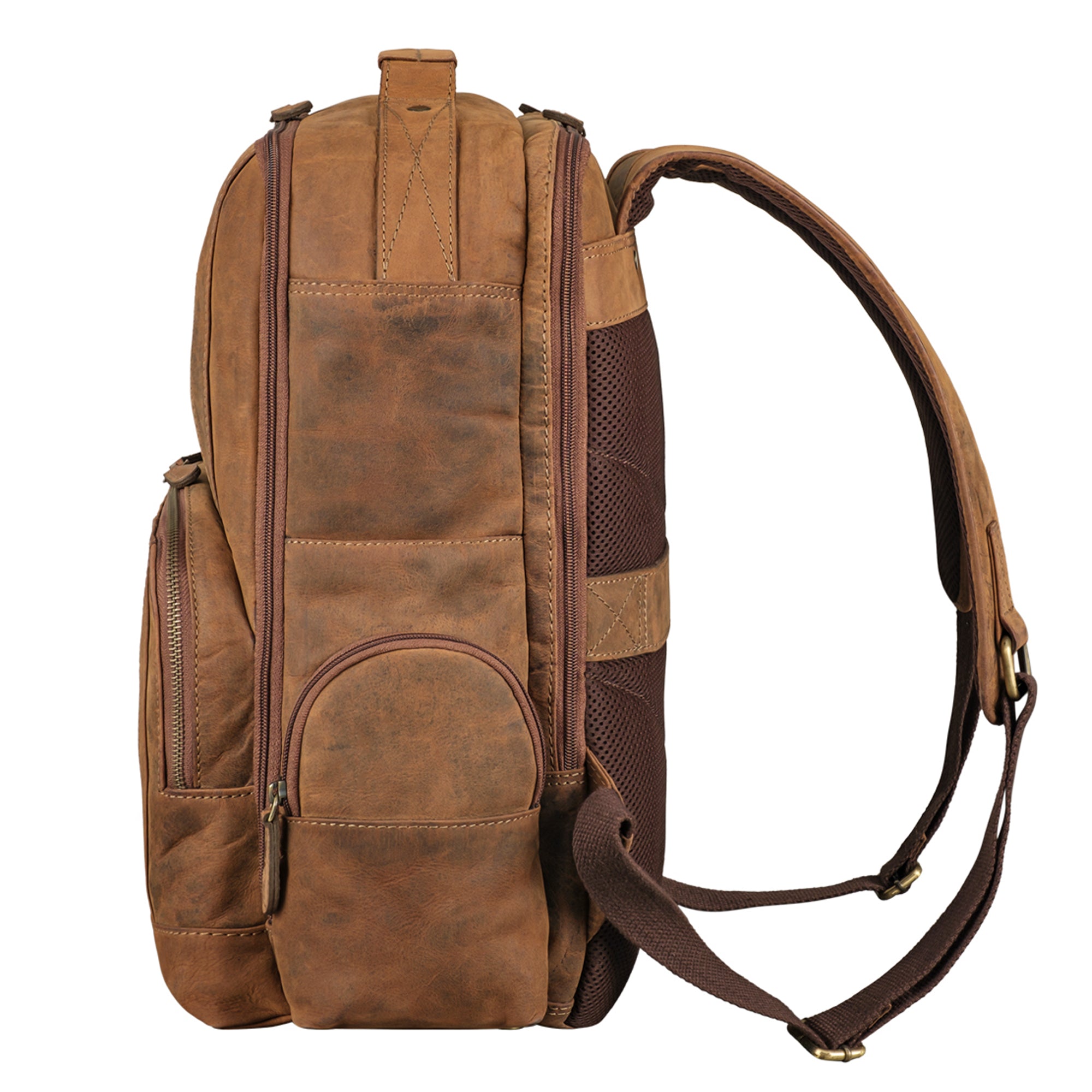 Anti Diebstahl Rucksack Leder braun
