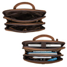 Rucksack Leder braun flach