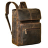 "Sangro" Mochila Masculina Vintage em Couro Legítimo para Portátil 15,6–16 Polegadas com Dois Compartimentos
