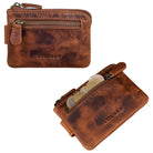 Geld Schlüssel echt Leder braun