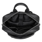 Leder Schulrucksack schwarz