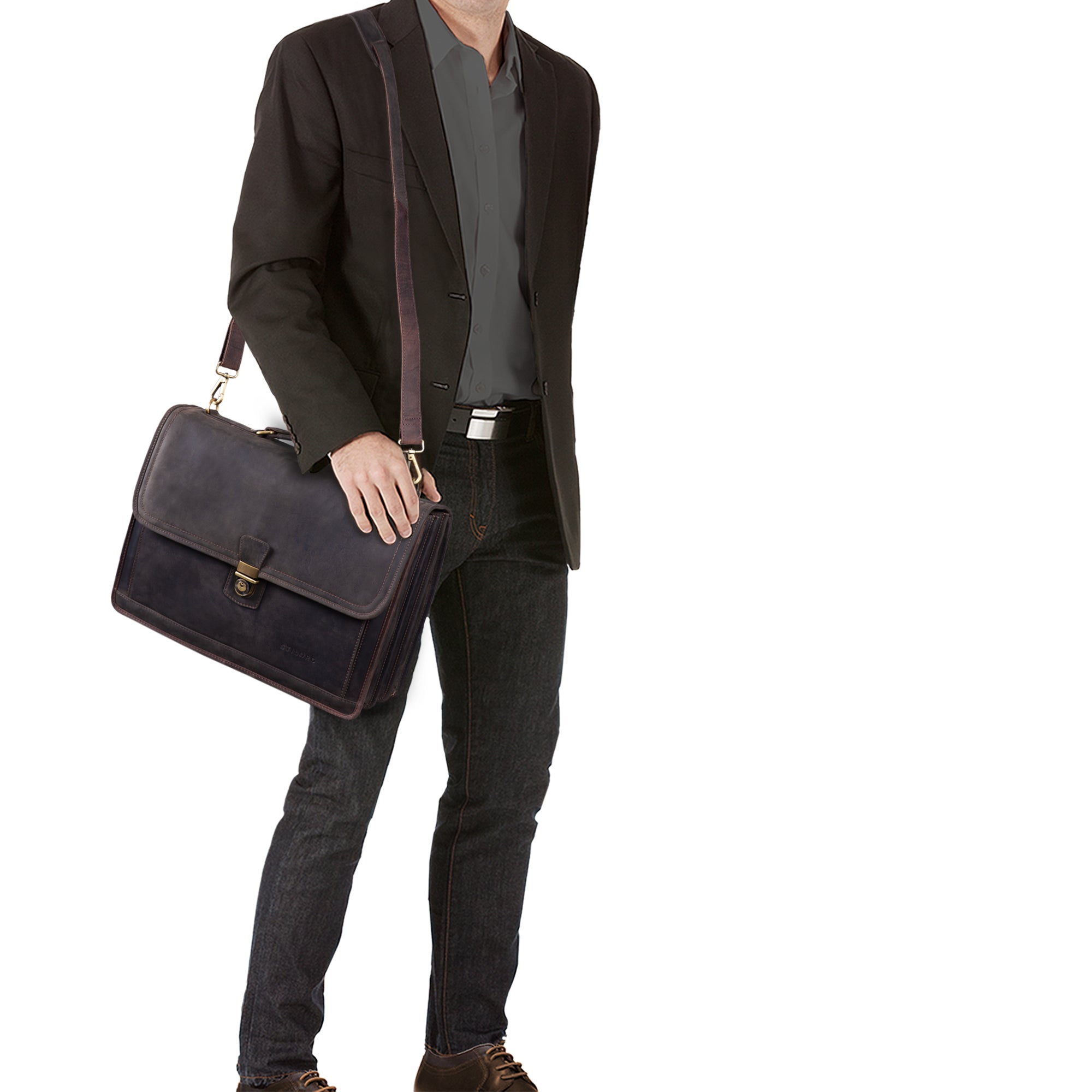Ledertasche Schultertasche Business Herren Damen