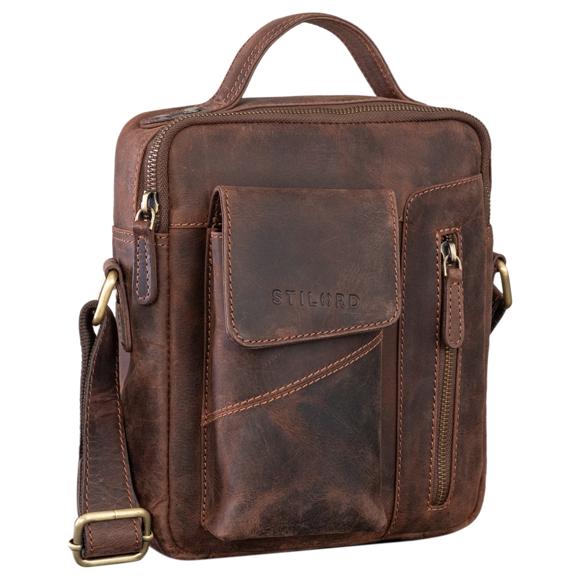 Ledertasche Schulter Herren braun