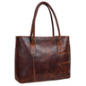 "Janita" Bolsa Ombro Feminina Grande Couro Compartimento Laptop 15,6"