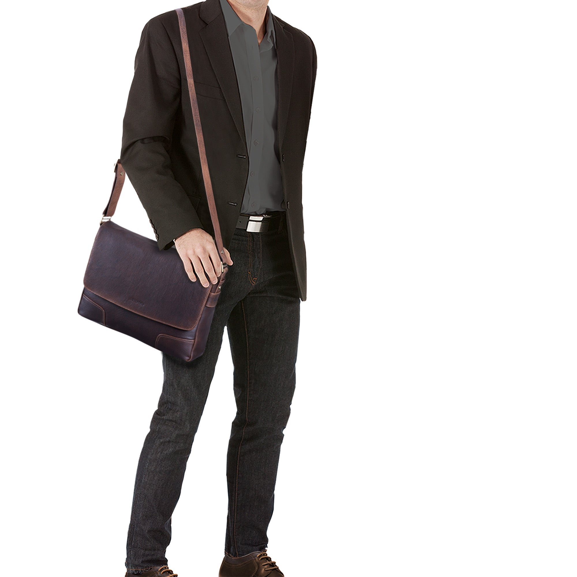 Braune Leder Schultertasche