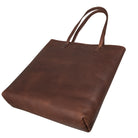 Leder Schultertasche Damen Dunkelbraun
