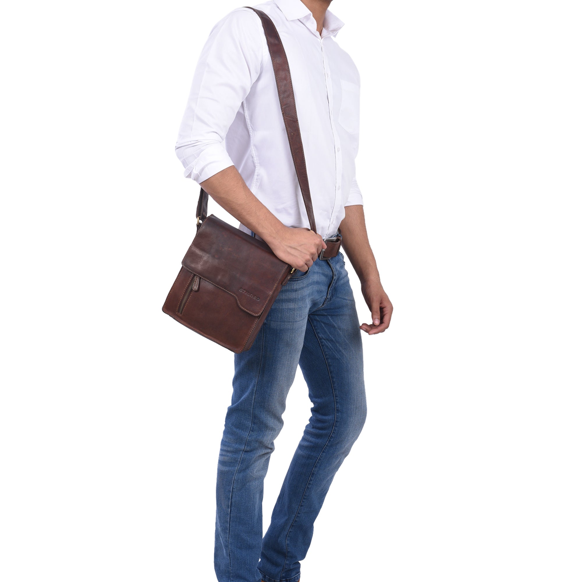 Vintage Herrentasche Echtleder klein