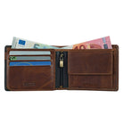 Schwarz braunes Portemonnaie Vintage Leder Herren