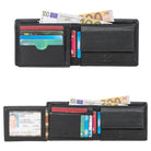 schwarze Brieftasche viele Kartenfächer