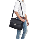 Schwarze Leder Businesstasche 