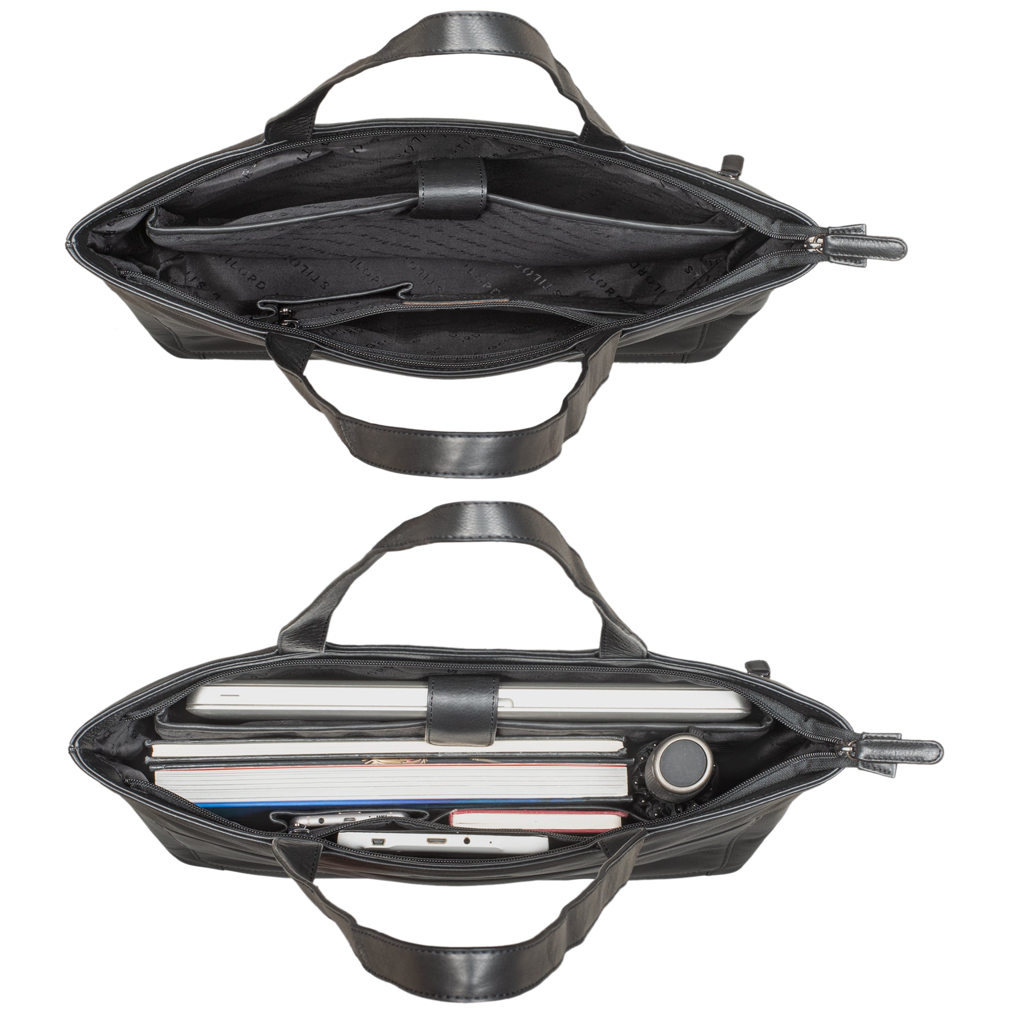 Schwarze Damen Ledertasche