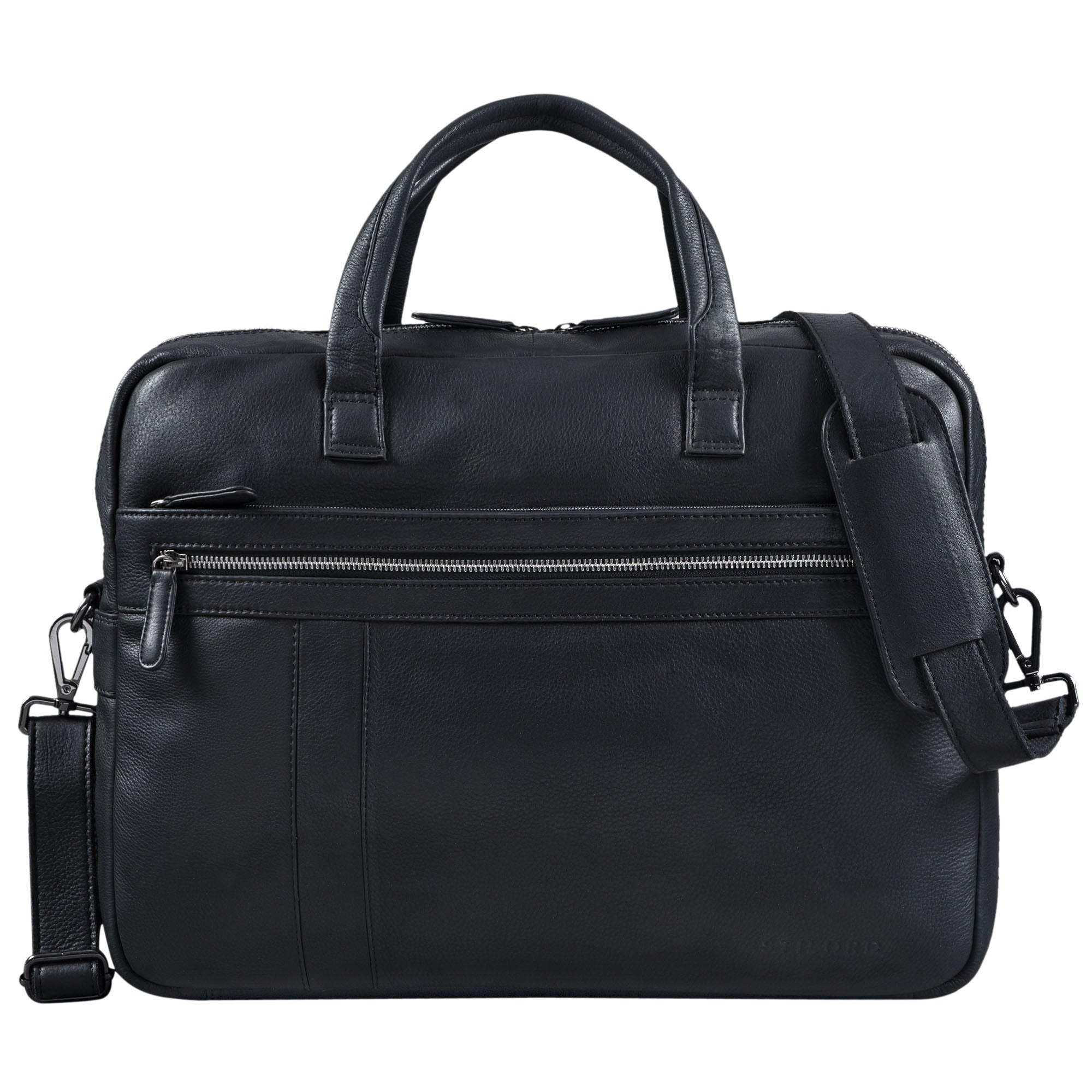 Elegante Herren Business Leder schwarz