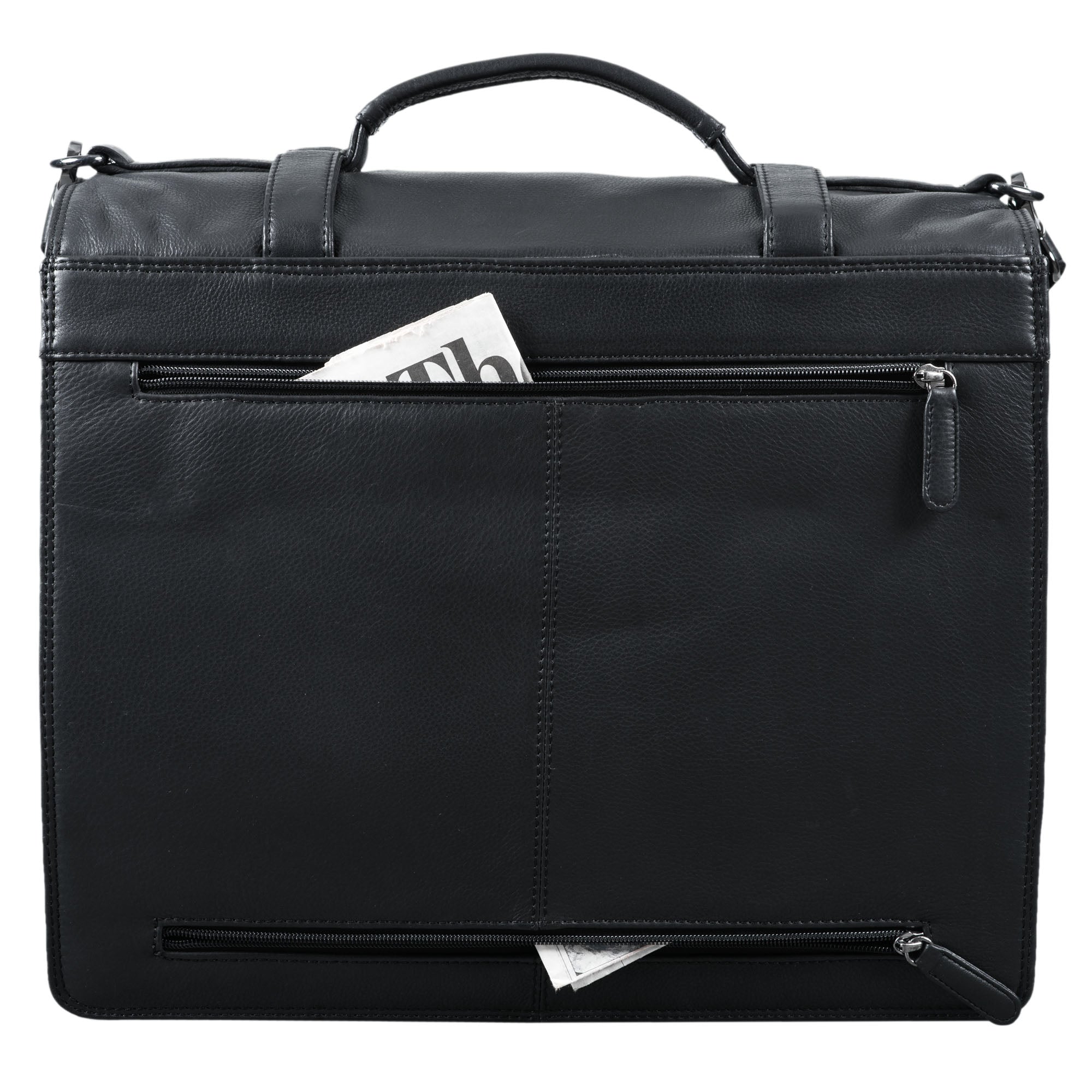 Ledertasche Herren schwarz aufsteckbar