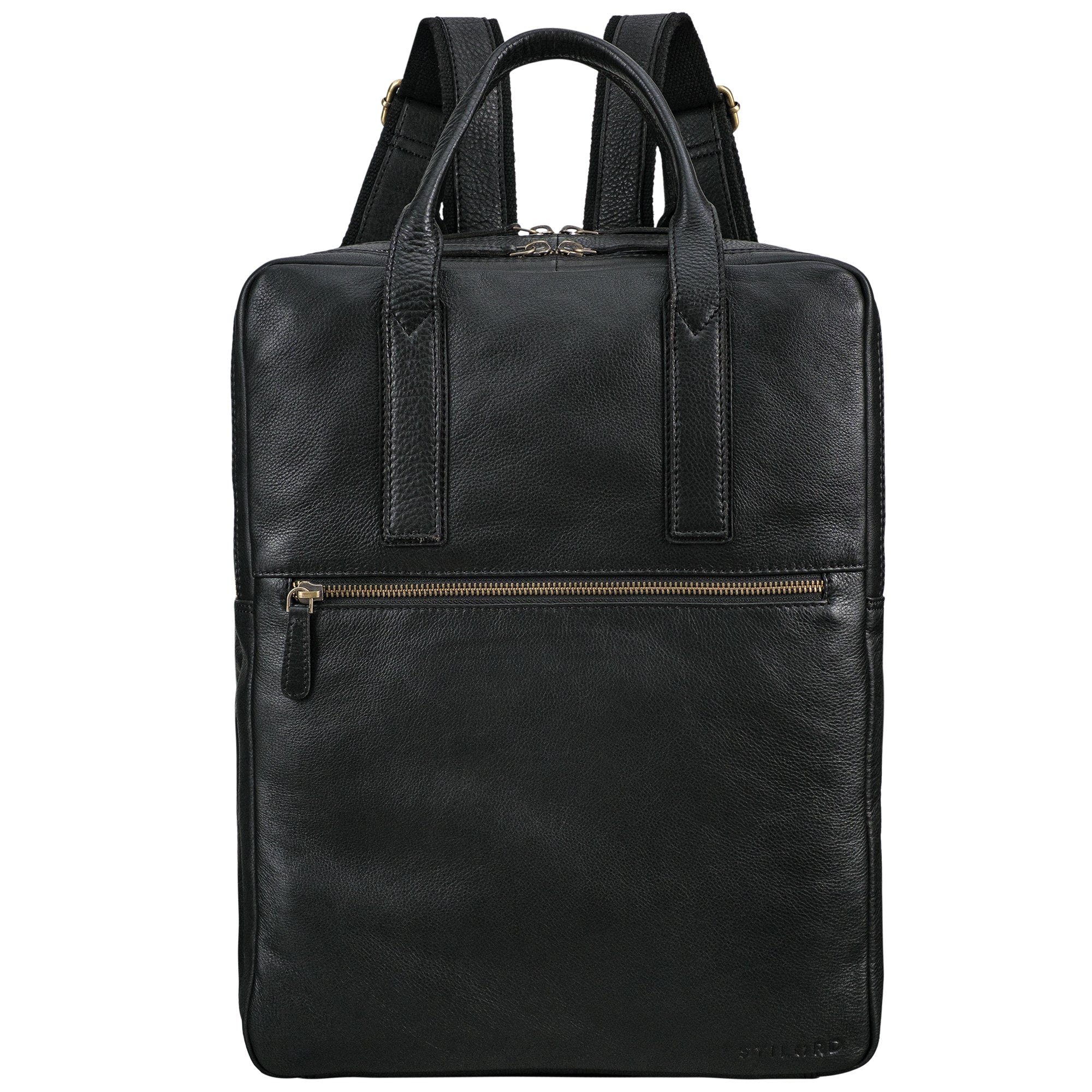 Schwarzer Business Rucksack Leder