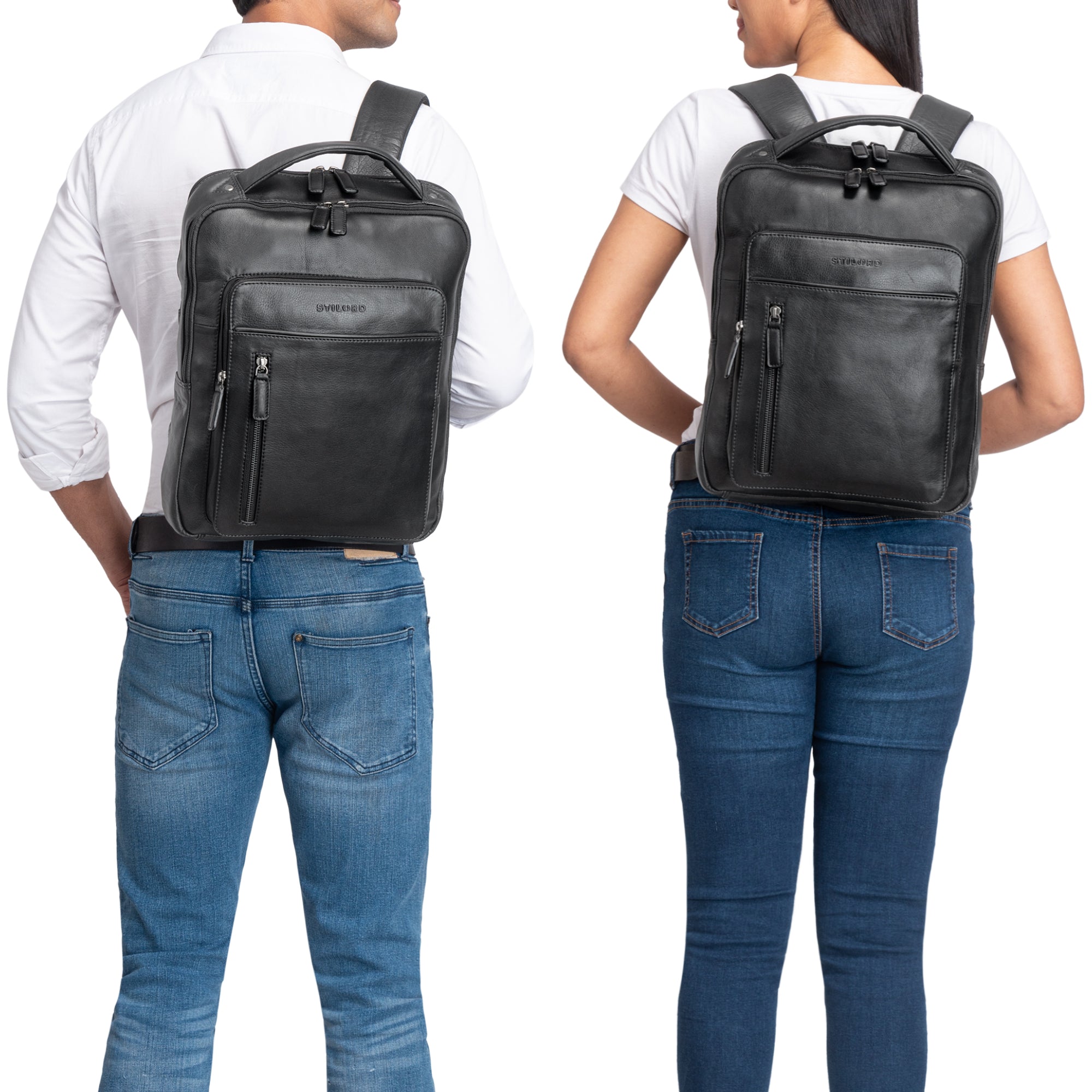 Damen Herren Laptoprucksack Leder