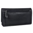 Klassisches Leder Portemonnaie Frauen schwarz