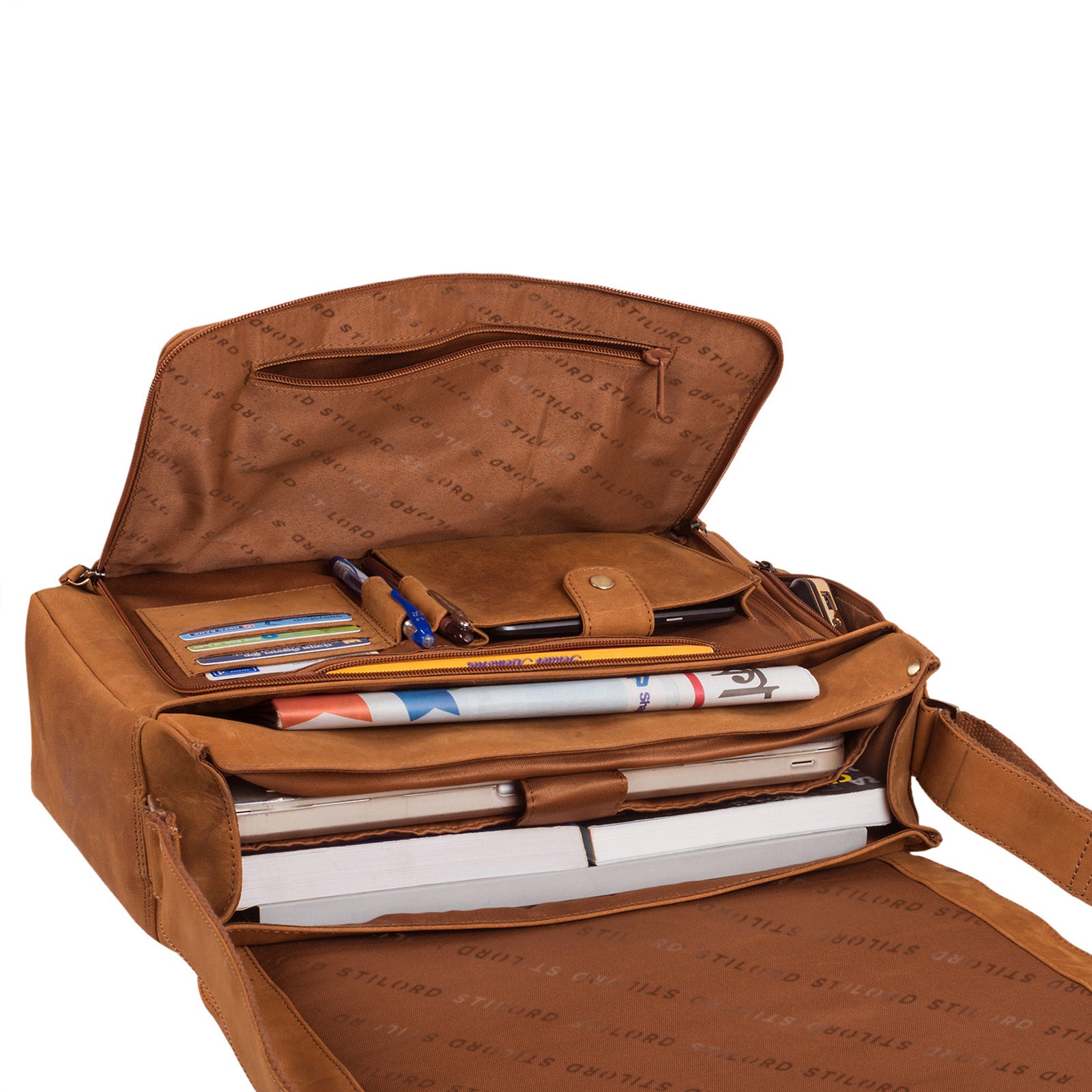 Messenger Tasche Leder Vintage braun