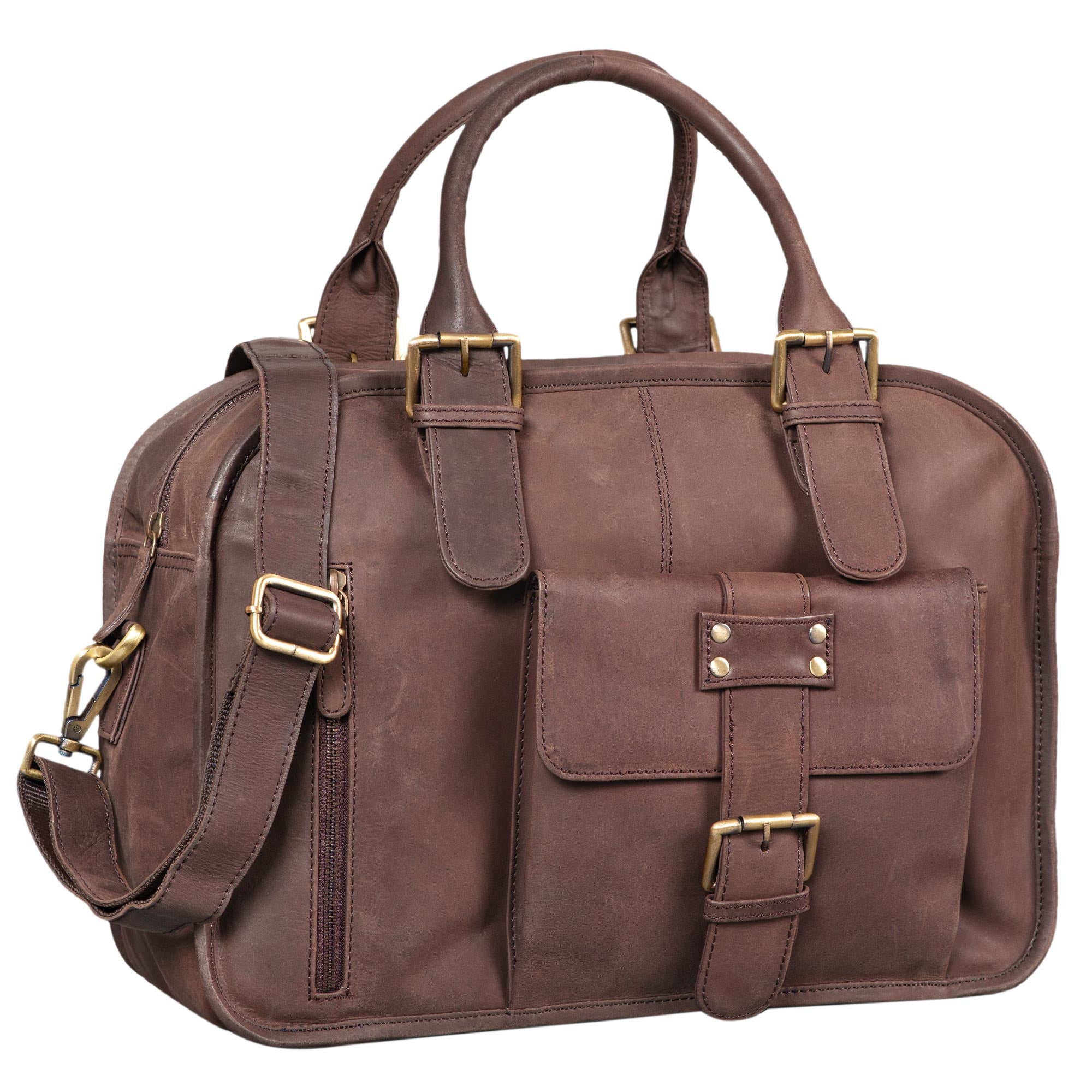Ledertasche mit Henkel Leder braun