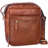 "Nathan" Pequena Bolsa Masculina de Couro Marrom Vintage para Ombro
